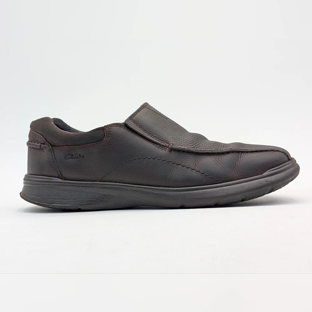 Clarks Cotrell Step Slip-On Men's Sz 11.5M Brown Oily Leather Loafers Ortholite®